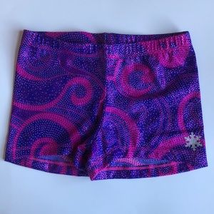 Snowflake Designs Purple Pink Swirl Shorts